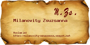 Milanovity Zsuzsanna névjegykártya